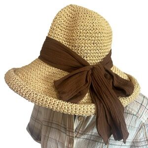 Scala Collezione Paper Hat with Brown Bow